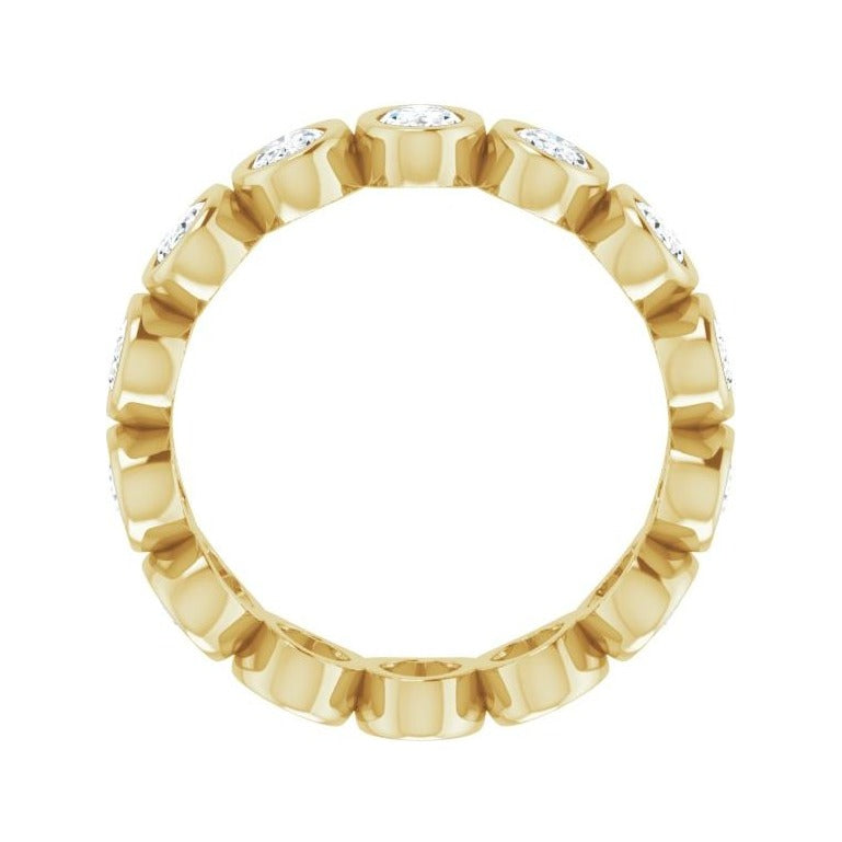 Sapphire Row Lab-Grown Diamond Oval Bezel Band - 10K Yellow Gold, 6.75 (view 2)
