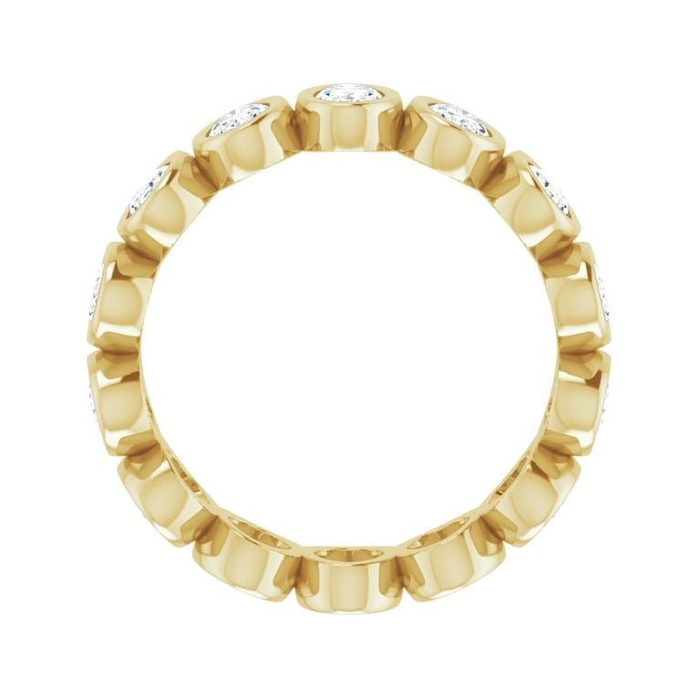 Sapphire Row Lab-Grown Diamond Oval Bezel Band - 10K Yellow Gold, 7.25 (view 2)