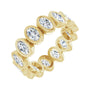 Sapphire Row Lab-Grown Diamond Oval Bezel Band - 10K Yellow Gold, 7.75