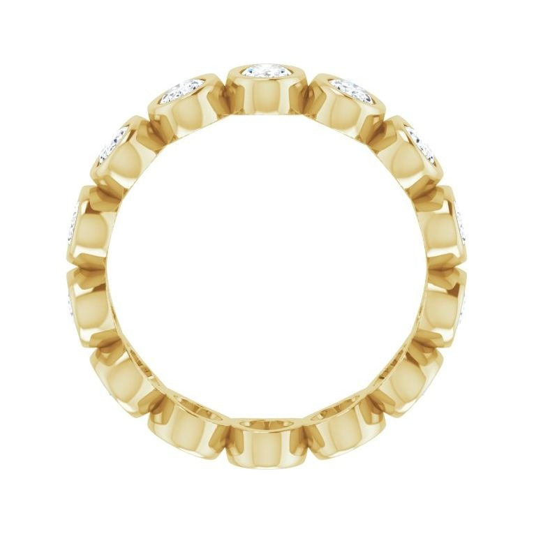 Sapphire Row Lab-Grown Diamond Oval Bezel Band - 10K Yellow Gold, 7.75 (view 2)