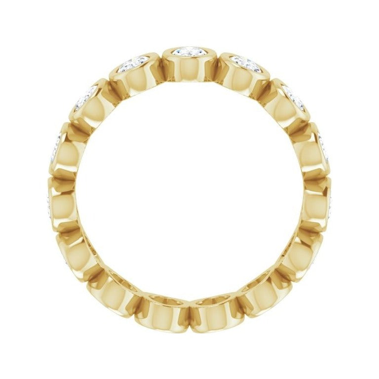 Sapphire Row Lab-Grown Diamond Oval Bezel Band - 10K Yellow Gold, 8.25 (view 2)