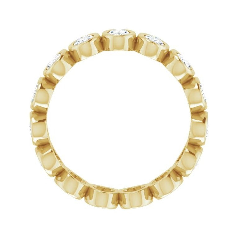 Sapphire Row Lab-Grown Diamond Oval Bezel Band - 10K Yellow Gold, 8.75 (view 2)
