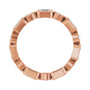 Sapphire Row Natural Diamond Oval & Emerald-Cut Bezel Band - 14K Rose Gold, Emerald 3.75 × 2.5 mm · 1 1/2 ctw (view 2)