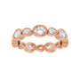 Sapphire Row Natural Diamond Oval & Emerald-Cut Bezel Band - 14K Rose Gold, Oval 4 × 3 mm · 1 1/2 ctw (view 3)