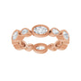 Sapphire Row Natural Diamond Oval & Emerald-Cut Bezel Band - 14K Rose Gold, Oval 5 × 3 mm · 1 3/4 ctw (view 3)