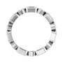 Sapphire Row Natural Diamond Oval & Emerald-Cut Bezel Band - 14K White Gold, Emerald 3.75 × 2.5 mm · 1 1/2 ctw (view 2)