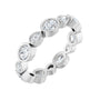 Sapphire Row Natural Diamond Oval & Emerald-Cut Bezel Band - Platinum, Oval 4 × 3 mm · 1 1/2 ctw