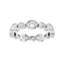 Sapphire Row Natural Diamond Oval & Emerald-Cut Bezel Band - Platinum, Oval 4 × 3 mm · 1 1/2 ctw (view 3)