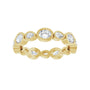 Sapphire Row Natural Diamond Oval & Emerald-Cut Bezel Band - 14K Yellow Gold, Oval 4 × 3 mm · 1 1/2 ctw (view 3)