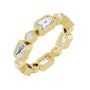 Sapphire Row Lab-Grown Diamond Oval & Emerald-Cut Bezel Band - 14K Yellow Gold, Emerald 5 × 3 mm · 2 1/6 ctw