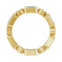 Sapphire Row Lab-Grown Diamond Oval & Emerald-Cut Bezel Band - 14K Yellow Gold, Emerald 5 × 3 mm · 2 1/6 ctw (view 2)