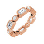 Sapphire Row Lab-Grown Diamond Oval & Emerald-Cut Bezel Band - 14K Rose Gold, Emerald 5 × 3 mm · 2 1/6 ctw