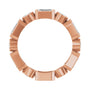 Sapphire Row Lab-Grown Diamond Oval & Emerald-Cut Bezel Band - 14K Rose Gold, Emerald 5 × 3 mm · 2 1/6 ctw (view 2)