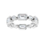 Sapphire Row Lab-Grown Diamond Oval & Emerald-Cut Bezel Band - Platinum, Emerald 5 × 3 mm · 2 1/6 ctw (view 3)