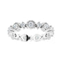 Sapphire Row Natural Diamond Beaded Halo Eternity Band - 14K White Gold, 4 (view 3)