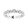 Sapphire Row Natural Diamond Beaded Halo Eternity Band - 14K White Gold, 5 (view 3)