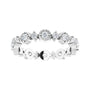 Sapphire Row Natural Diamond Beaded Halo Eternity Band - 14K White Gold, 6 (view 3)