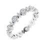 Sapphire Row Natural Diamond Beaded Halo Eternity Band - 14K White Gold, 7