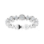 Sapphire Row Natural Diamond Beaded Halo Eternity Band - Platinum, 4.5 (view 3)