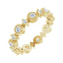 Sapphire Row Natural Diamond Beaded Halo Eternity Band - 14K Yellow Gold, 4.5