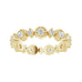 Sapphire Row Natural Diamond Beaded Halo Eternity Band - 14K Yellow Gold, 4.5 (view 3)