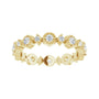 Sapphire Row Natural Diamond Beaded Halo Eternity Band - 14K Yellow Gold, 6.5 (view 3)