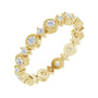 Sapphire Row Natural Diamond Beaded Halo Eternity Band - 14K Yellow Gold, 7.5