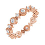 Sapphire Row Natural Diamond Beaded Halo Eternity Band - 14K Rose Gold, 4.5