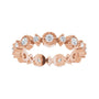 Sapphire Row Natural Diamond Beaded Halo Eternity Band - 14K Rose Gold, 4.5 (view 3)