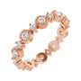 Sapphire Row Natural Diamond Beaded Halo Eternity Band - 14K Rose Gold, 5.5