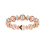 Sapphire Row Natural Diamond Beaded Halo Eternity Band - 14K Rose Gold, 5.5 (view 3)