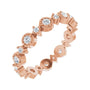 Sapphire Row Natural Diamond Beaded Halo Eternity Band - 14K Rose Gold, 6.5