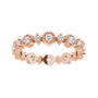 Sapphire Row Natural Diamond Beaded Halo Eternity Band - 14K Rose Gold, 6.5 (view 3)