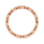 Sapphire Row Natural Diamond Beaded Halo Eternity Band - 14K Rose Gold, 7.5 (view 2)
