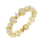 Sapphire Row Natural Diamond Beaded Halo Eternity Band - 14K Yellow Gold, 4