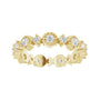 Sapphire Row Natural Diamond Beaded Halo Eternity Band - 14K Yellow Gold, 4 (view 3)