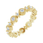 Sapphire Row Natural Diamond Beaded Halo Eternity Band - 14K Yellow Gold, 5