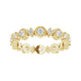 Sapphire Row Natural Diamond Beaded Halo Eternity Band - 14K Yellow Gold, 5 (view 3)