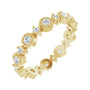 Sapphire Row Natural Diamond Beaded Halo Eternity Band - 14K Yellow Gold, 6