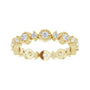 Sapphire Row Natural Diamond Beaded Halo Eternity Band - 14K Yellow Gold, 6 (view 3)