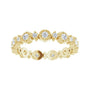 Sapphire Row Natural Diamond Beaded Halo Eternity Band - 14K Yellow Gold, 7 (view 3)