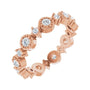 Sapphire Row Natural Diamond Beaded Halo Eternity Band - 14K Rose Gold, 4