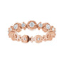 Sapphire Row Natural Diamond Beaded Halo Eternity Band - 14K Rose Gold, 4 (view 3)