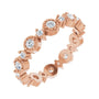 Sapphire Row Natural Diamond Beaded Halo Eternity Band - 14K Rose Gold, 5