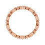 Sapphire Row Natural Diamond Beaded Halo Eternity Band - 14K Rose Gold, 5 (view 2)