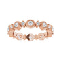 Sapphire Row Natural Diamond Beaded Halo Eternity Band - 14K Rose Gold, 5 (view 3)