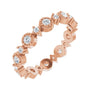 Sapphire Row Natural Diamond Beaded Halo Eternity Band - 14K Rose Gold, 6