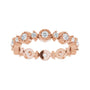 Sapphire Row Natural Diamond Beaded Halo Eternity Band - 14K Rose Gold, 6 (view 3)