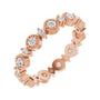 Sapphire Row Natural Diamond Beaded Halo Eternity Band - 14K Rose Gold, 7