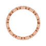 Sapphire Row Natural Diamond Beaded Halo Eternity Band - 14K Rose Gold, 7 (view 2)